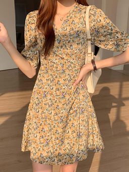 Outzidr - Yellow A Line Dress