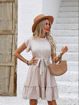 Outzidr - Off White Button Down Dress