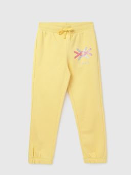 United Colors of Benetton - Yellow Girls Printed Regular Fit Trackpants