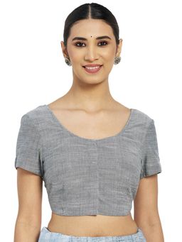 Fabindia - Cotton Slub Woven Blouse - Grey