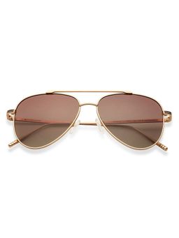 John Jacobs - by Lenskart Matte Gold Brown Aviator Sunglasses-JJ S11472L (Medium)