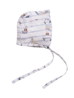 Cocoon Care - Boats Printed Bonnet Cap (0-3 Months)