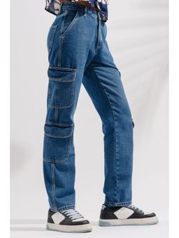 FREAKINS - Paratrooper Blue Mens Straight Cargo Jeans