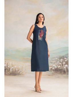Kaveri - Navy Blue Flute Pipes Dress