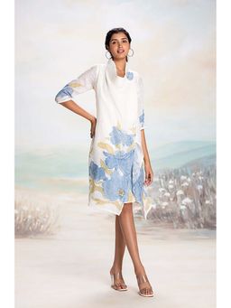 Kaveri - Blue Bubble Flower Zoro Jacket Dress
