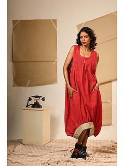 PRATHAA - Red Balloon Taana Baana Jacket Dress
