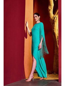 MANDIRA WIRK - Turquoise Slit Dress