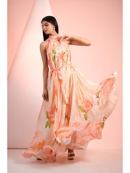 MANDIRA WIRK - Orange Twist Closet Dress