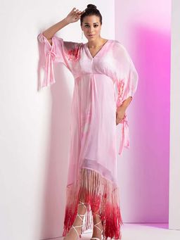 MANDIRA WIRK - Champagne Blush Kimono Maxi Dress