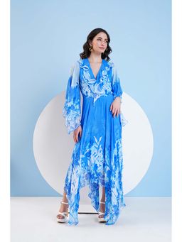 MANDIRA WIRK - Blue Sapphire High Low Maxi Dress