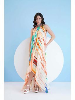 MANDIRA WIRK - Multi Mystic Line Asymmetric Dress