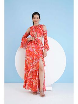 MANDIRA WIRK - Dark Orchid Tiered Maxi Dress