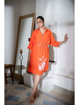 Naav - Noor Midi Shirt Dress In Orange