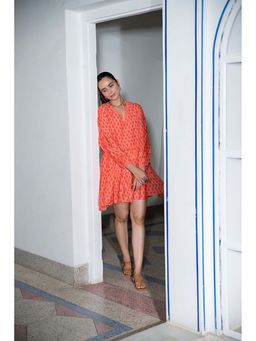 Naav - Noor Mini Tiered Dress In Orange