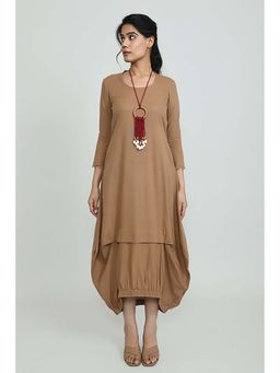 OMAANA - Sand Boho Balloon Maxi Dress