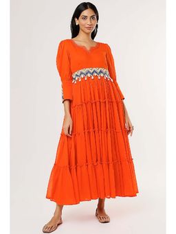 OMAANA - Orange Bar Summer Maxi Dress
