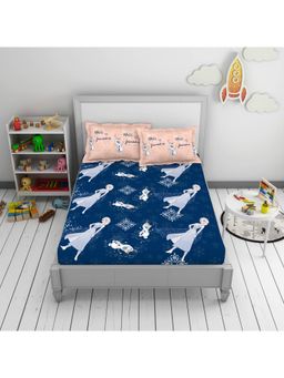 CORE Designed by SPACES - Frozen Cotton Machine Washable Great Value Double Bedsheet - Dark Blue