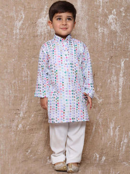 AJ Dezines - Cotton Printed Kurta Pajama for Boys Multi (Set of 2)