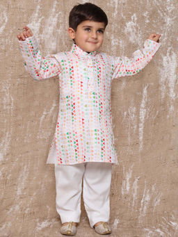 AJ Dezines - Cotton Printed Kurta Pajama for Boys Multi (Set of 2)