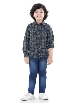 AJ Dezines - Regular Fit Shirt and Jeans Clothing for Boys Green (Set of 2)