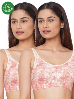 Inner Sense - Organic Cotton Antimicrobial Soft Cup Full Coverage Bras (Pack Of 2)-White