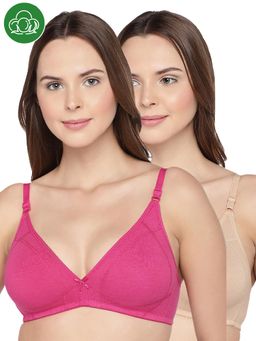 Inner Sense - Organic Cotton Triangular Bras With Supportive Stitch-Multi-Color