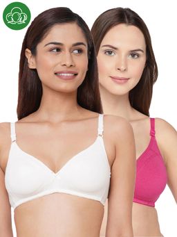 Inner Sense - Organic Cotton Triangular Bras With Supportive Stitch-Multi-Color