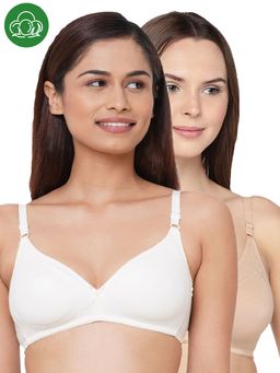 Inner Sense - Organic Cotton Triangular Bras With Supportive Stitch-Multi-Color