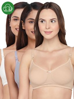 Inner Sense - Organic Cotton Antimicrobial Soft feeding Bra (Pack of 3)
