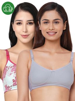 Inner Sense - Organic Cotton Antimicrobial Soft feeding Bra (Pack of 2)