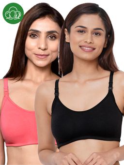 Inner Sense - Organic Cotton Antimicrobial Women Feeding Bra Multi-Color (Set of 2)