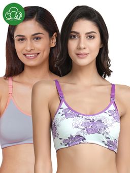 Inner Sense - Organic Antimicrobial Soft Feeding Bra Pack of 2 - Multi-Color