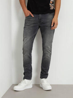 Guess - Grey Cotton Blend Solid Super Skinny Fit Jeans