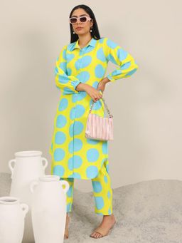 Libas - Yellow Printed Crepe Co-Ords for Women