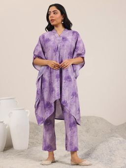 Libas - Lavender Printed Silk Blend Co-Ords for Women