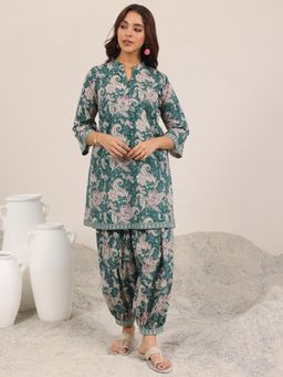 Libas - Teal Printed Pure Cotton Co-Ords for Women
