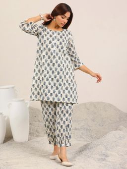Libas - Off White Printed Pure Cotton Co-Ords for Women