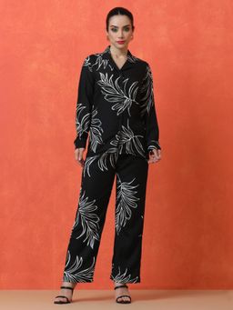 Jaipur Kurti - Black Printed Shirt with Pant (Set of 2)