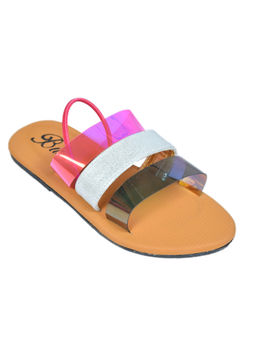 Bling Footwear - 3 Belt Clear Flat