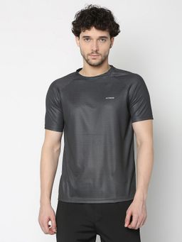 R&B - Grey Solid Sports Men T-Shirt