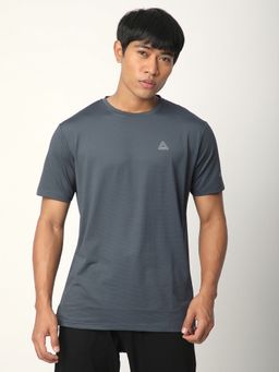 R&B - Grey Textured Sports Men T-Shirt