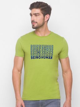 Being Human - Men Printed Green T-Shirt