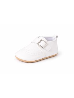 Baby Doe - White Buckle Prewalker Loafers