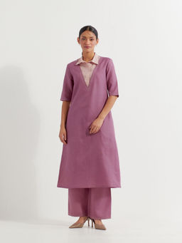 The Indian Cause - Mauve Collared Co-Ord (Set of 2)