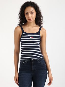 Tommy Hilfiger - Navy Blue Slim Fit Cotton Shoulder Strap Cami Top