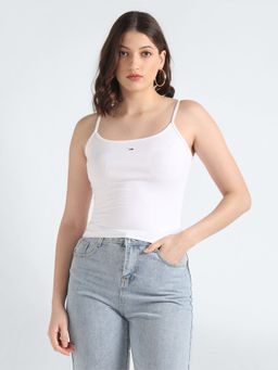 Tommy Hilfiger - White Slim Fit Cotton Cami Top