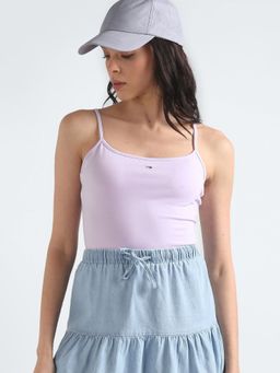 Tommy Hilfiger - Lavender Regular Fit Cotton Spaghetti-Straps Neck Cami Top