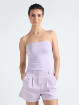 Tommy Hilfiger - Lavender Slim Fit Viscose Strapless Tube Top