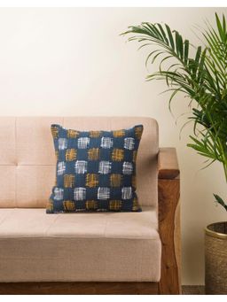 Fabindia - Blue Rhythm Cotton Woven Cushion Cover