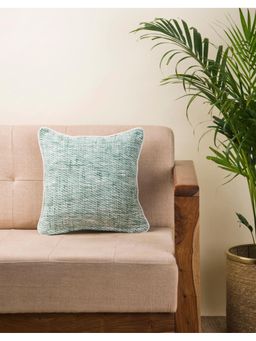 Fabindia - Green Cotton Woven Cushion Cover